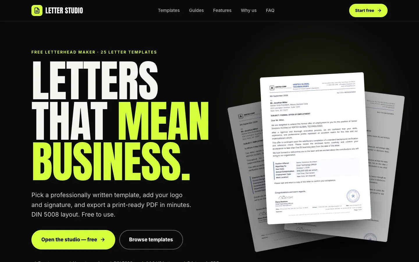 Letter Studio website
