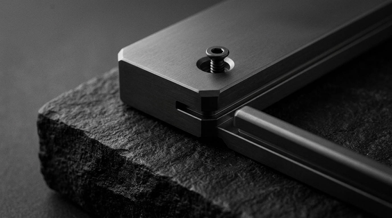 Precision dark titanium hardware craftsmanship